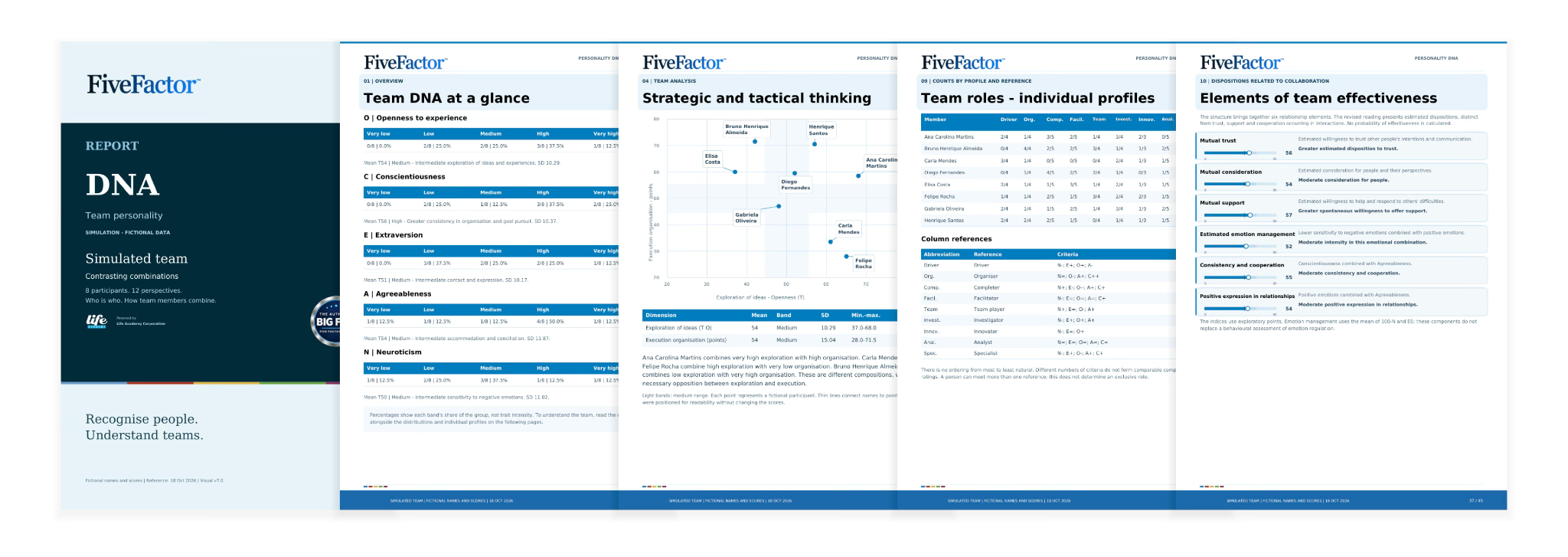 Big Five Team Personality DNA Map page composition